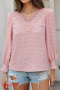stylish non-stretch 4 colors v-neck long sleeve blouse(only blouse)_Black_White_Pink