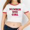 casual slight stretch contrast color collar letter print crop t-shirt_Black_Red