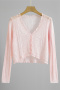 casual slight stretch 6 colors micro see-through thin knitted cardigan_Black_White_Light Pink