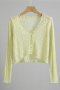 casual slight stretch 6 colors micro see-through thin knitted cardigan_Black_White_Light Pink_Yellow