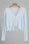 casual slight stretch 6 colors micro see-through thin knitted cardigan_Black_White_Light Pink_Yellow_Sky Blue