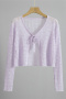 casual slight stretch 6 colors micro see-through thin crop knitted cardigan_Black_White_Light Pink_Sky Blue_Light Purple