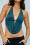 sexy slight stretch 4 colors halter-neck lace-up crop vest_Black_Red_Magenta_Haze Blue