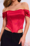 casual slight stretch 6 colors off shoulder top_Black_White_Pink_Red