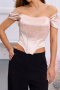 casual slight stretch 6 colors off shoulder top_Black_White_Pink_Red_Green_Beige
