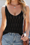 casual slight stretch solid color 7 colors slim fit knit vest_Black