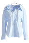 casual non-stretch lapel stripe printing halter-neck blouses(size run small)_Pink_Sky Blue