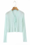 casual stretch 6-colors solid color see-through knit cardigan size run small_White_Light Pink_Light Green_Aqua Green