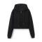 casual non-stretch 4 colors hooded solid color sweatshirts_Black