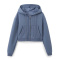 casual non-stretch 4 colors hooded solid color sweatshirts_Black_Pink_Haze Blue