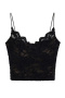 sexy slight stretch lace v-neck padded tank top(size run small)_Black