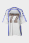 casual slight stretch contrast patchwork digital printing loose t-shirts_Pink_Red_Light Purple
