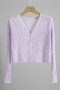 casual slight stretch solid color 10 colors knitted cardigan all-match top_Black_White_Gray_Pink_Light Pink_Yellow_Light Green_Sky Blue_Light Purple