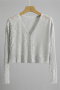 casual slight stretch solid color 10 colors knitted cardigan all-match top_Black_White_Gray