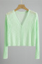 casual slight stretch solid color 10 colors knitted cardigan all-match top_Black_White_Gray_Pink_Light Pink_Yellow_Light Green