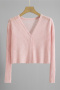 casual slight stretch solid color 10 colors knitted cardigan all-match top_Black_White_Gray_Pink