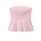 sexy non-stretch tube design 3 colors solid color tank top_White_Pink