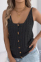 stylish slight stretch cut out twist knitted button all-match vest_Black