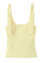 casual non-stretch 5 colors solid color bow decor tank top_Black_White_Pink_Yellow