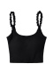 exquisite slight stretch 4 colors shirring padded tank top(size run small)_Black
