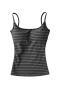 casual slight stretch stripe printing padded tank top(size run small)_Gray_Dark Gray