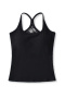 sexy slight stretch 3 colors stitching lace padded tank top(size run small)_Black