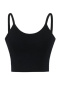 exquisite slight stretch 4 colors v-neck padded tank top(size run small)_Black