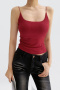 exquisite slight stretch 5 colors solid color padded tank top(size run small)_Black_White_Dark Gray_Red