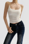 exquisite slight stretch 5 colors solid color padded tank top(size run small)_Black_White