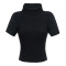 casual slight stretch high-collar ribbed knit sweaters(size run small)_Black