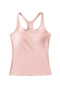 exquisite slight stretch crew neck 9 colors padded tank top(size run small)_Black_White_Gray_Dark Gray_Pink