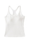 exquisite slight stretch crew neck 9 colors padded tank top(size run small)_Black_White