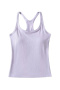 exquisite slight stretch crew neck 9 colors padded tank top(size run small)_Black_White_Gray_Dark Gray_Pink_Light Green_Sky Blue_Light Purple