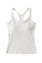 exquisite slight stretch crew neck 9 colors padded tank top(size run small)_Black_White_Gray