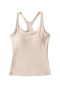 exquisite slight stretch crew neck 9 colors padded tank top(size run small)_Black_White_Gray_Dark Gray_Pink_Light Green_Sky Blue_Light Purple_Beige