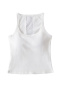 sexy slight stretch crew neck stitching lace padded tank top(size run small)_Black_White