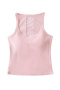 sexy slight stretch crew neck stitching lace padded tank top(size run small)_Black_White_Gray_Dark Gray_Pink