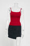 casual slight stretch 9 colors solid color padded tank top(size run small)_Black_White_Gray_Dark Gray_Pink_Rose Red