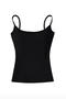 casual slight stretch 9 colors solid color padded tank top(size run small)_Black