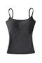 casual slight stretch 9 colors solid color padded tank top(size run small)_Black_White_Gray_Dark Gray