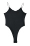 casual slight stretch 4 colors sling bodysuit(size run small)_Black