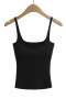 casual slight stretch solid color sling with padded slim fit vest size run small_Black
