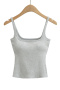 casual slight stretch solid color sling with padded slim fit vest size run small_Black_White_Gray