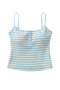 casual slight stretch sling with padded slim striped vest size run small_Black_Sky Blue