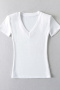 casual stretch slim fit short-sleeved t-shirt with shoulder pads size run small_Black_White