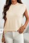 casual slight stretch 4 colors crew neck ribbed knit sweaters_Black_Pink_Haze Blue_Beige