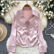 french elegant non-stretch satin 6 colors 3d flower long sleeve blouse_Black_White_Pink