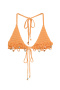 sexy slight stretch solid color knitted halter neck beads decor vest_Orange