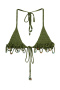 sexy slight stretch solid color knitted halter neck beads decor vest_Orange_Green