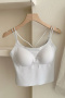 sexy slight stretch traceless cross straps padded tank top(asia size)_Black_Gray